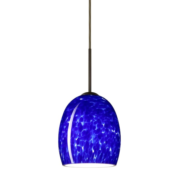 Besa Lighting Lucia Cord Pendant, Blue Cloud, Bronze Finish, 1x9W LED 1JT-169786-LED-BR - main